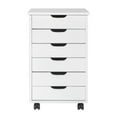 thumbnail image 3 of Ktaxon Five Drawer Rolling Storage Cart Wood File Cabinet, 3 of 14