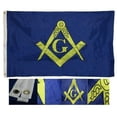 thumbnail image 2 of 3x5 Embroidered Mason Masonic Lodge Double Sided 210D Nylon Flag 3'x5' Clips, 2 of 7