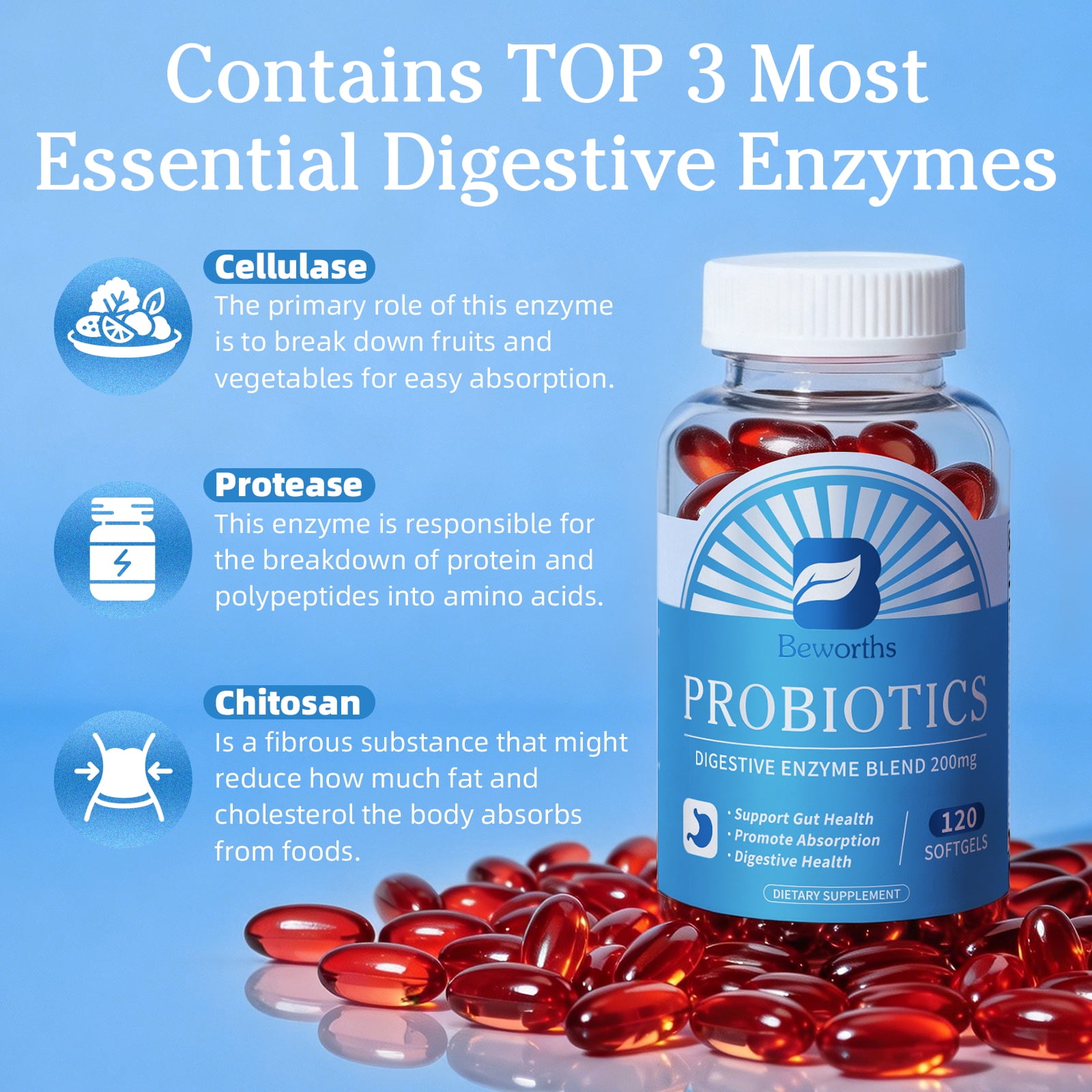 (2 Pack)Probiotics Capsule,120 Billion CFU, Organic Prebiotics,Immune Digestive & Gut Health for Women & Men,240Ct