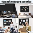 thumbnail image 4 of 12 Pack Bulletin Board Topboutique Square Felt Wall Tiles Cork Board Large Corkboards Safe Removable Adhesive Tabs Corkboard Alternative for Wall with Pushpins for Home Office,12" x 12"-Black, 4 of 8
