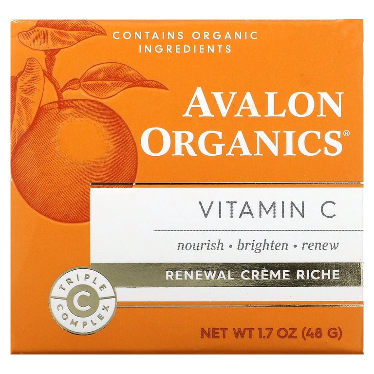 avalon organics vitamin c lip balm Avalon Organics Vitamin C Renewal Cream, 1.7 oz, Hydrating Face Moisturizer, Glow Enhancing