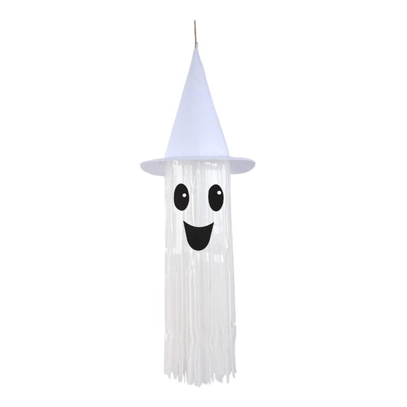 IFRINID LED Halloween Ghost Hanging Decoration, Light Up Ghost Pendant with Flowing Tassels, Indoor Outdoor Holiday Decor for Porch, Door, Party and Tree