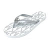 Michael Kors PVC Jet Set Logo Flip Flops, Silver (8)