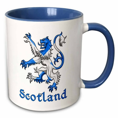 

Scottish Lion in the colors of the Scotland flag Scottish souvenir. 11oz Two-Tone Blue Mug mug-299290-6