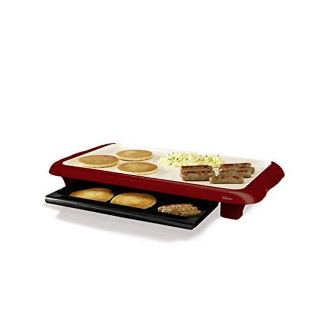 Oster Titanium Infused DuraCeramic Griddle with Warming Tray, Candy