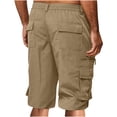 thumbnail image 6 of JIUKE Mens Shorts Knee Length Cargo Shorts High Waisted Fitted Solid Color Outdoor Hiking Shorts with Pockets, 6 of 7