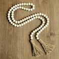 thumbnail image 6 of Gbayxj Rustic 58in Wood Bead Garland with Tassels - Farmhouse, Boho, and Country Decor, 6 of 10
