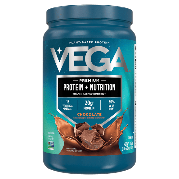 Vega - Protein Nutrition, US Chocolate, Gluten-Free, 20g Protein, (21.6oz)