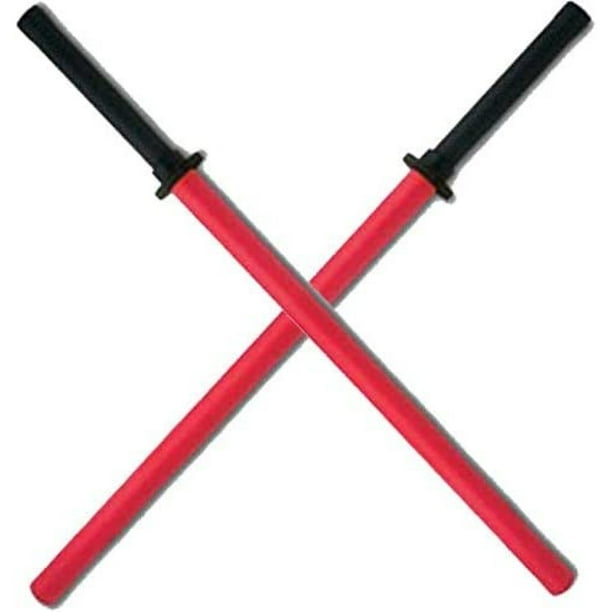 Set of 2 Red Padded Sparring Bokken Foam Sword Practice Blade, Set of 2