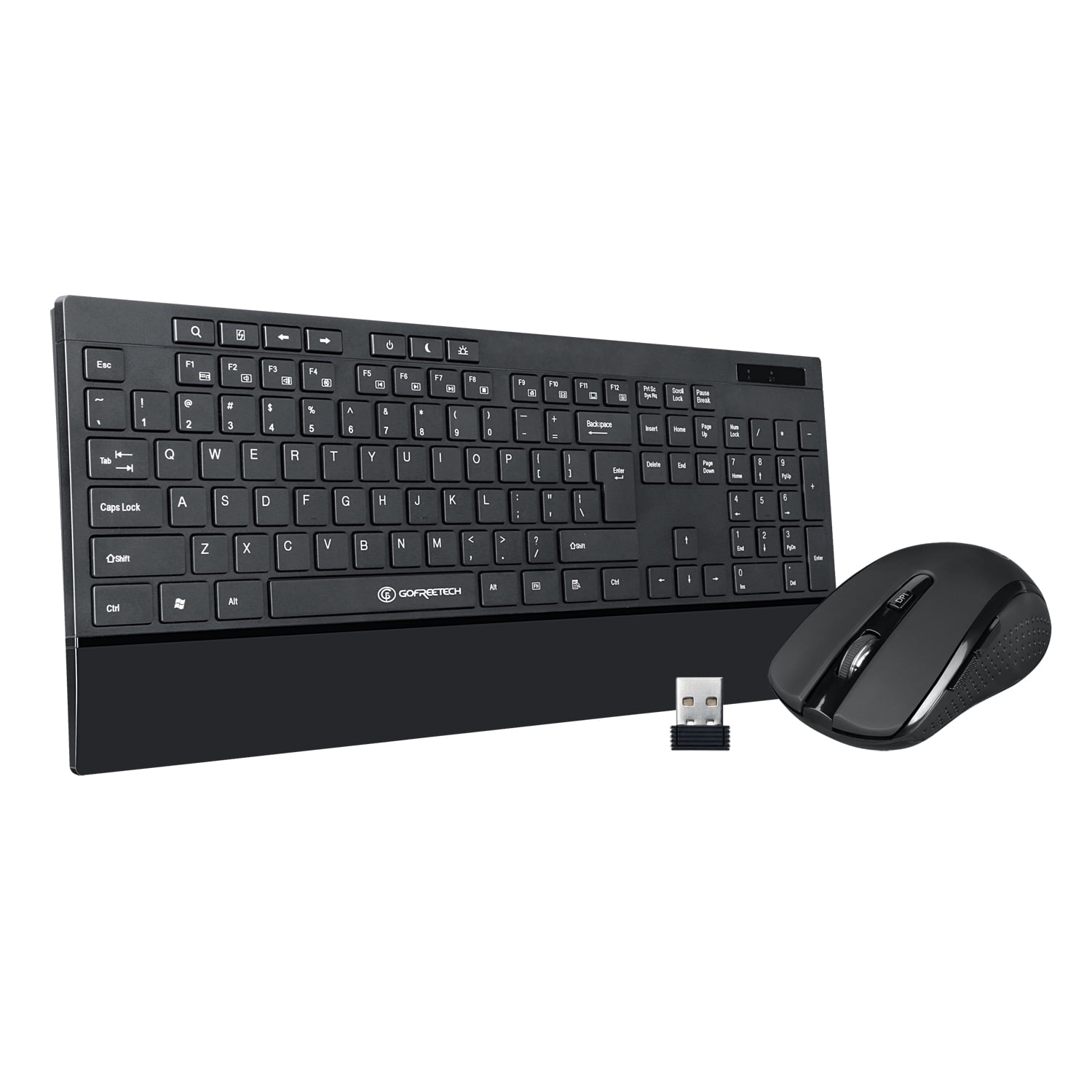 GOFREETECH 2.4G Wireless Keyboard and Mouse Combo Full-Size Keyboard and Portable Mobile Optical 