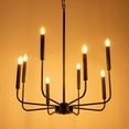 thumbnail image 3 of 8 Light Black Modern Chandelier,Rustic Farmhouse Candle Dining Room Light Fixture,for Kitchen Island, Foyer, Living Room, Bedroom, 3 of 6