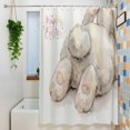 thumbnail image 3 of Easter Shower Curtain Set, Waterproof Shower Curtains for Bathroom, Spring Watercolor Oil Painting Country Bunny Washable Fabric Cloth Bath Curtain for Bathtub Decoration with Hooks 72x78 Inches, 3 of 9