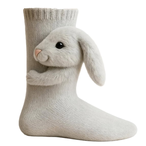 3D Knit Animal Socks - Hand Crocheted Novelty Crew Socks with Double Layer Warmth for Kids Adults