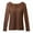 Brown, variant on purcolt Women's Thermal Shirts Long Sleeve V-Neck Seamless Chest Pad Base Layer Soft Fleece Lined Warm Winter Underwear Tops