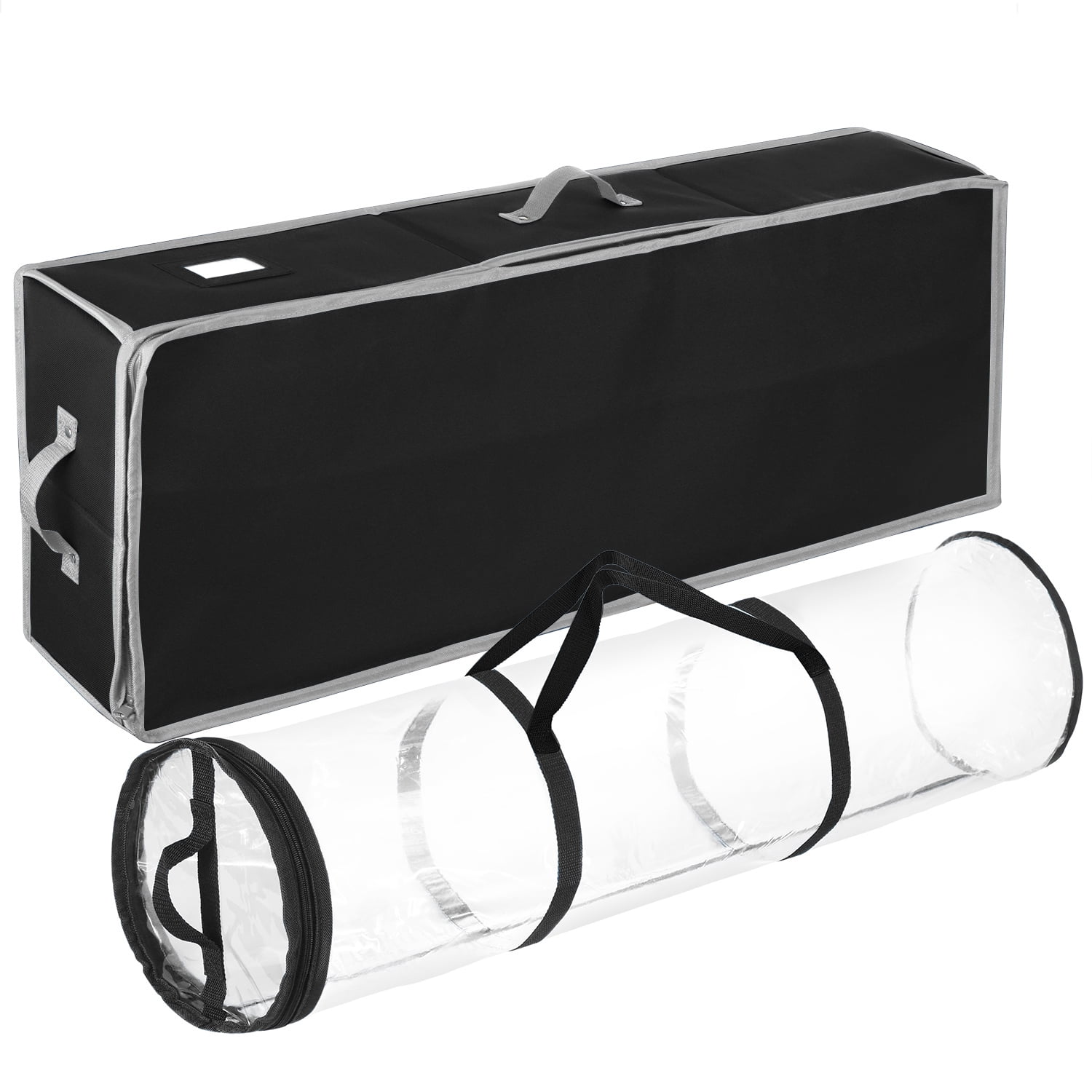 Hearth & Harbor Set of Holiday Christmas Wrapping Paper Storage Box and Wrapping Paper Storage Roll, Gift Wrap Organizer , Black