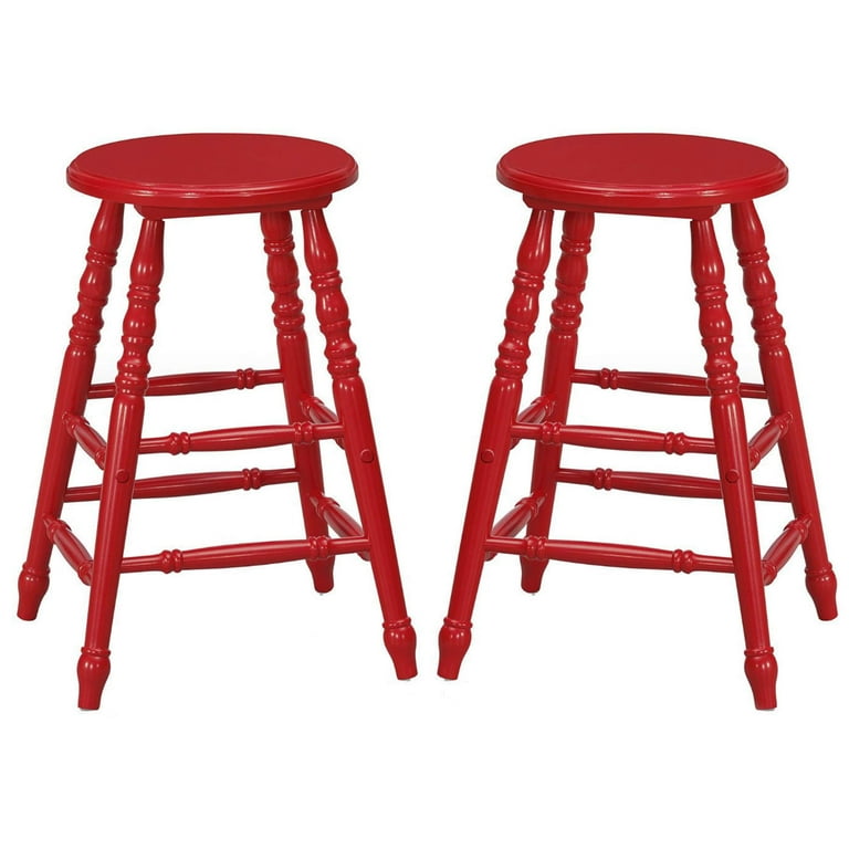 Mintra 24 Inch Turned Leg Counter Height Stool Set of 2