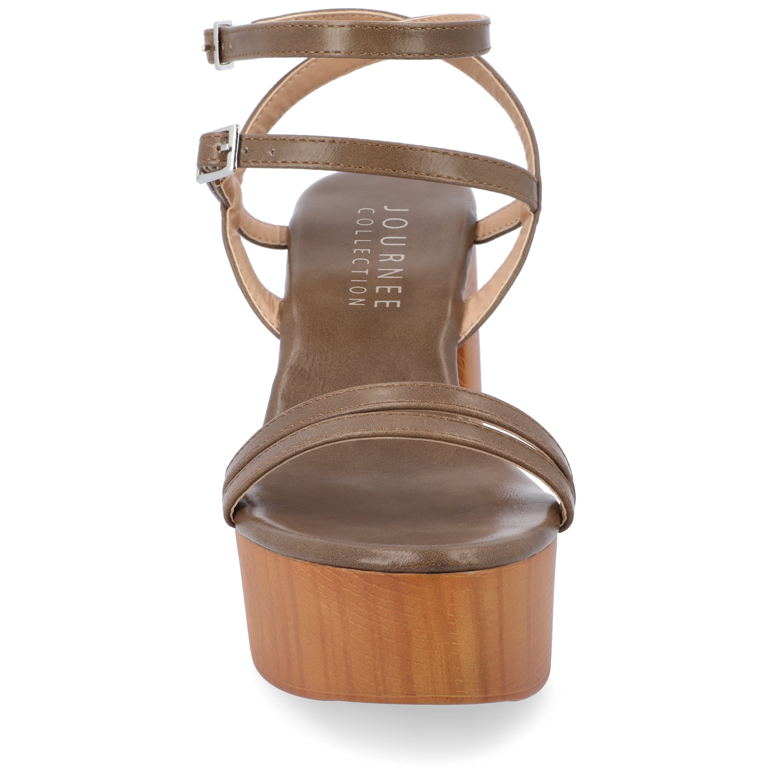 Journee Womens Emerynn Platform Clog Multi Strap Sandals