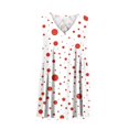 thumbnail image 3 of Sakmal Pleated Plus Size Summer Dresses Loose Fit Graphic Red Comfort Fit Sleeveless Mini Slip Dress, 3 of 5