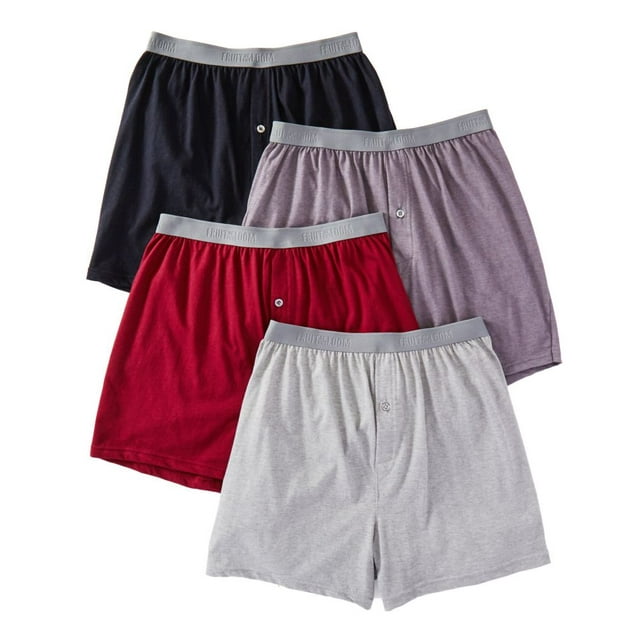 Men's Fruit Of The Loom JC4P722 Premium Assorted Knit Boxers - 4 Pack (Assorted S)