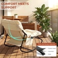 thumbnail image 6 of Pirecart Papasan Rocking Chair, Outdoor Comfy Papasan Chair with Cushion & Sturdy Metal Frame, Patio Rocker Chair with Side Pocket, Beige, 6 of 13