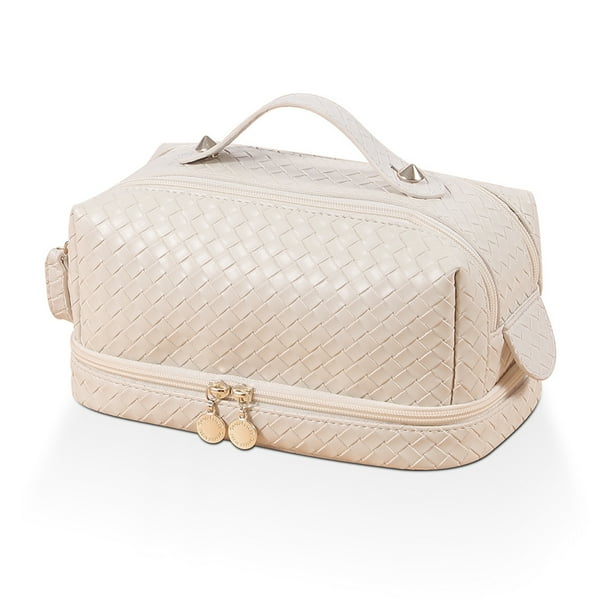 Bolsas de maquillaje para cosméticos de gran capacidad para mujeres y niñas, bolsas de cosméticos de viaje impermeables de cuero PU
