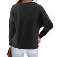 thumbnail image 3 of Gibobby Sudadera de mujer Sudadera de manga larga con cuello redondo para mujer(Negro,XG), 3 of 5