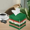 thumbnail image 2 of ZIATUBLE Christmas Santa Claus Tissue Box Cover Square PU Leather Napkin Organizer Dispenser Routing Facial Tissue Holder Storage Rectangular Tissue Boxes Covers for Xmas Decor, 2 of 7