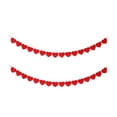 thumbnail image 2 of 2 Pack Felt Heart Garland Banner, Pre-Strung | Valentines Decorations | Red Valentines Banner | Anniversary Wedding Birthday Party Decorations | Outdoor Home Hanging Valentine's Day Decor, 2 of 8