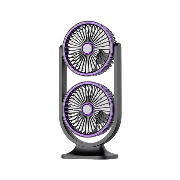 Dual Head Portable Fan, Adjustable Double Airflow, Three Speed Cooling Device, Strong Wind Circulation System, USB Rechargeable Table Fan, Home Office Camping Use