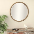 thumbnail image 2 of DecMode 33" x 33" Brown Ribbed Wall Mirror, 2 of 10