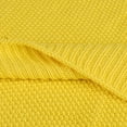 thumbnail image 4 of Unique Bargains Pure Cotton Soft Cable Knit Throw Blanket Yellow 70" x 78", 4 of 7