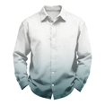 thumbnail image 4 of CCRFTGI Men's Shirts Casual Button Down Long Sleeve Shirt Gradient Collared Summer Beach Shirts White 5XL, 4 of 5