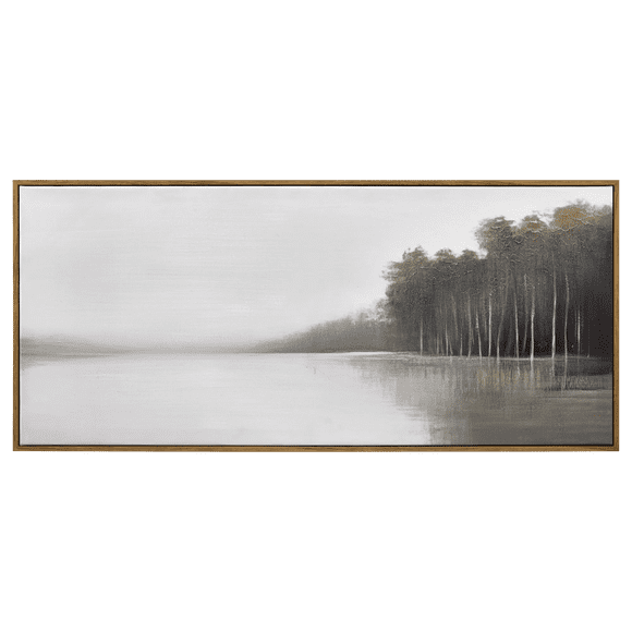 Bouclair Green Lakeside Framed Art 44 X 20 in (111.76 X 50.8 cm)