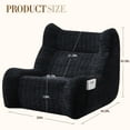thumbnail image 7 of Miniyam Chenille Floor Sofa Chair with Side Pocket, Oversized Ergonomic Lounge Chair with High-Resilience Sponge for Living Room or Bedroom, Black, 7 of 7