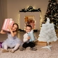thumbnail image 3 of 2 FT Artificial Holiday Christmas Tree, Artificial Pencil Christmas Tree Xmas Tree for Home, Shops Office, Party, Holiday Christmas Decoration, Includes Stand, Silver, 3 of 6