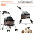 thumbnail image 5 of YRLLENSDAN Dog Stroller for Small Dogs 35 lbs Cat Stroller Pet Strollers Waterproof Portable Travel Cat Dog Stroller with Cup Holder, Leopard Skin, 5 of 7