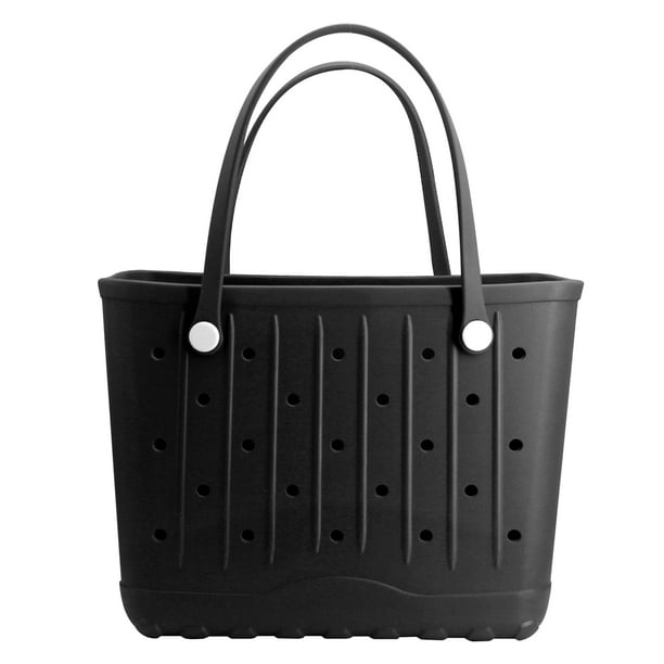 Bolsa de playa grande de goma CXY para mujer, impermeable, color negro, material EVA
