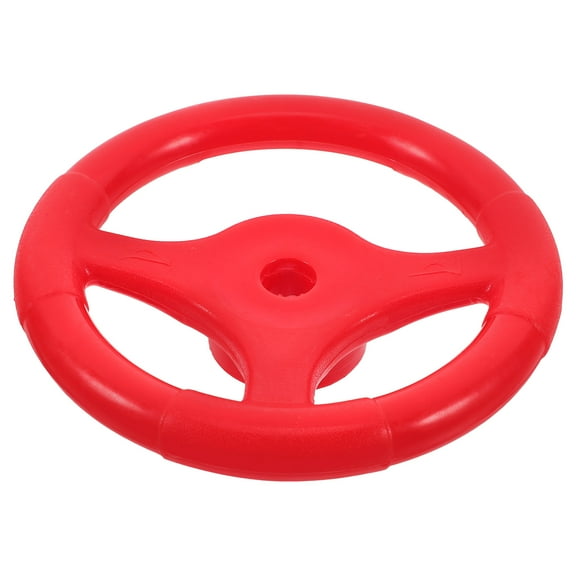 Kids Steering Wheel Replacement for Toy Cars 6.48in Red Plastic Round Design Lightweight Accessory for Playground Equipment and Swing Sets