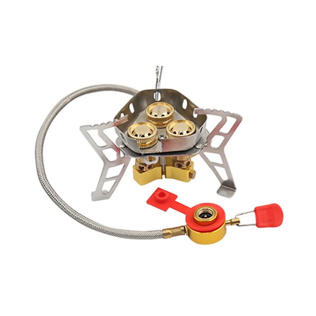 Réchaud de Camping en Laiton Extérieur 6800W Réchaud Portable pour Randonnée et Randonnée