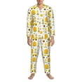 thumbnail image 3 of Naloa Gnomes Bees Men’s Pajamas Set - Long Sleeve Button Down Sleep Shirt and Pajama Bottoms Sleepwear Set-, 3 of 7