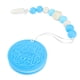 thumbnail image 1 of Juguetes para la dentición del bebé para bebés de 3 a 12 meses, mordedores de silicona con soporte para cuentas de alivio y clips para chupete, diseño de galletas para niños y niñas (azul) sincero  electrónico, 1 of 5