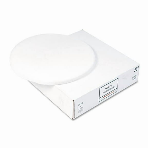 12 in. Standard Polishing Floor Pads - White - 5 Per Case
