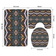 thumbnail image 3 of Boho Multicolor Geometric Ethnic Pattern Bathroom Rugs Sets 3 Piece,Toilet Cover Set,Absorbent Non Slip Bathroom Mats Sets with U-Shaped Contour Rug Toilet Rug Set, 3 of 5