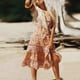 thumbnail image 4 of TEELYNN vestidos de verano con tirantes de rayón rosa con estampado floral vestido de playa gitano sexy sin mangas vestidos de mujer boho vestidos 2019 vestido de verano, 4 of 5