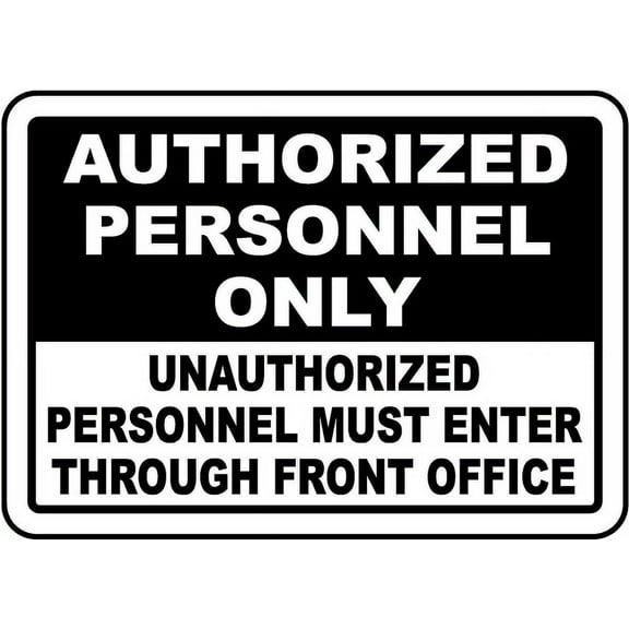 Vinyl Stickers - Authorized Personnel Only Sign 22 - Safety and Warning Warehouse Signs Stickers - 3.5" x 5" - 3 Pack