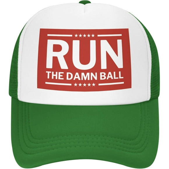 Run The Damn Ball Hat Red Mesh Cap Black for Men Women Baseball Cap Sun Tracker Hat Gifts Dad Mom