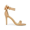 thumbnail image 3 of BLISSFUL STEP Women's Bow Back Ankle Straps Stiletto High Heel Sandals Nude 7.5, 3 of 7