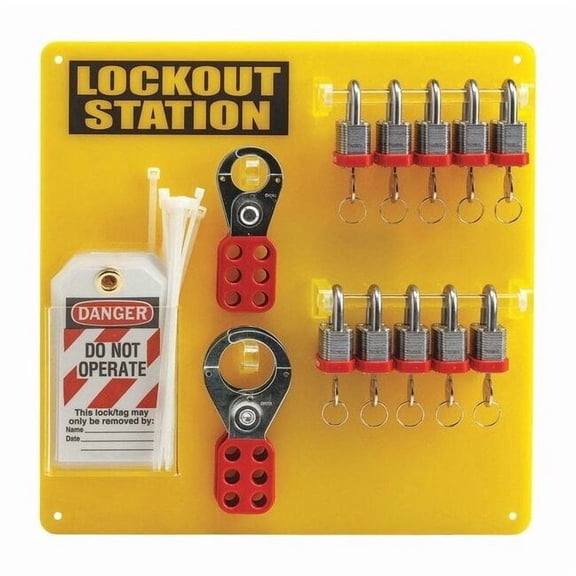 Condor Padlock Station, Black/Yellow, 13-1/2" H 437R74