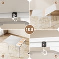 thumbnail image 3 of Comedor Extendible 6 Personas Mesa Expandible de 75 cm a 150 cm con 6 Sillas Tapizadas Blanco, 3 of 8