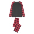 thumbnail image 6 of Elippeo Christmas Family Pajamas Matching Set Letter Santa Hat Print Long Sleeve Tops and Plaid Pants Sleepwear, 6 of 10
